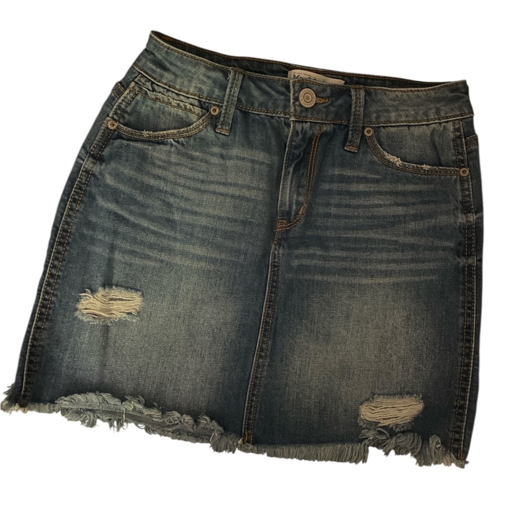 Mudd Blue Mini Skirt Casual Denim 3 GUC